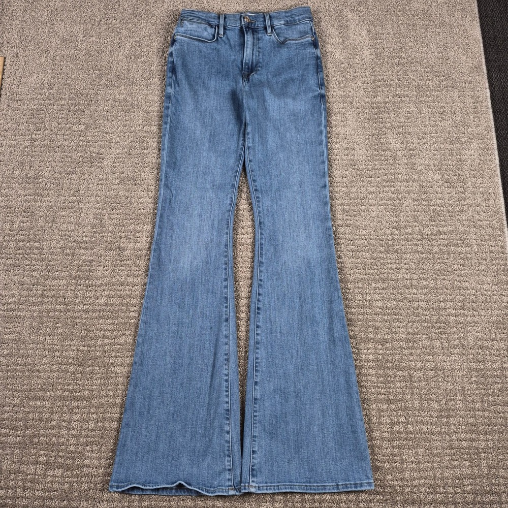 Frame Jeans Womens 27 Blue Le High Flare Jonah High Rise Stretch Denim Retro 70s